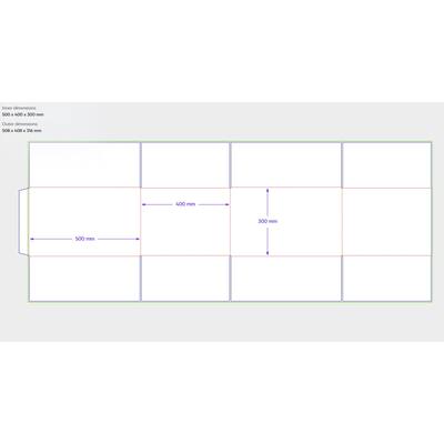 Amerikaanse vouwdozen FEFCO 0201 500x400x300mm C-golf bruin FSC