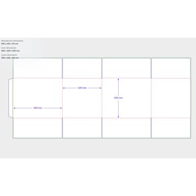 Amerikaanse vouwdozen FEFCO 0201 500x400x400mm C-golf bruin FSC