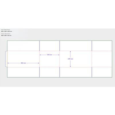 Amerikaanse vouwdozen FEFCO 0201 800x500x400mm C-golf bruin FSC
