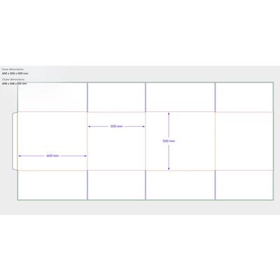 Amerikaanse vouwdozen FEFCO 0201 600x500x500mm C-golf bruin FSC
