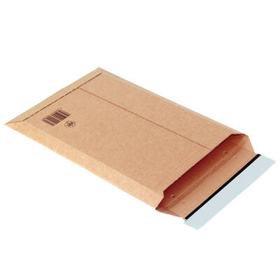 Kartonnen verzendenvelop 248x340x -28mm EG bruin C4+ met plakstrip