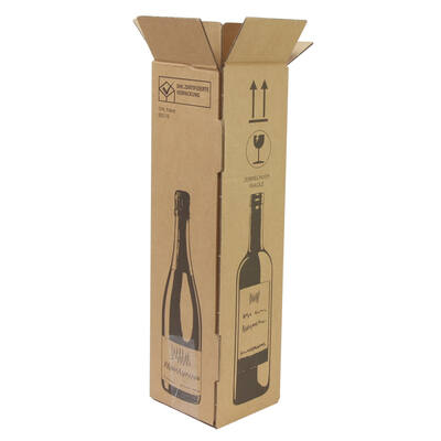 Wijnflessendoos 105x105x420mm Bruin DG Bruin (1 fles)