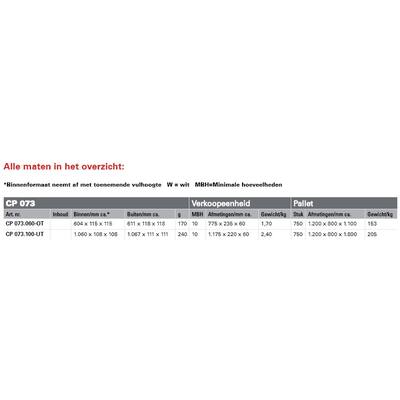 CP 073.100 UT Telescoopdoos 1.060 x 108 x 108mm bruin EG + ZK KLep