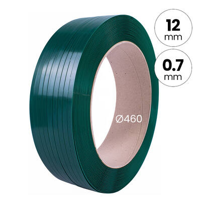 PET Band 12/0,7 kern 406mm x 2.200mtr groen