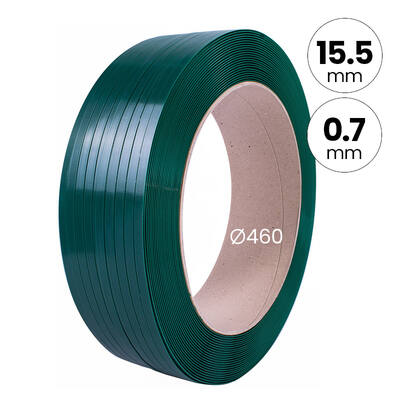 PET band 15,5/0,70 kern 406mm x 1750mtr groen