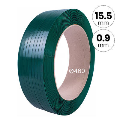 PET band 15,5/0,9mm kern 406mm x 1500mtr groen