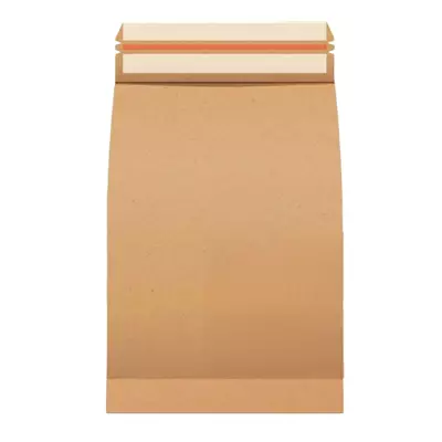 Verzendzakken kraft 250x350x50 mm met 2x strip + tearstrip FSC