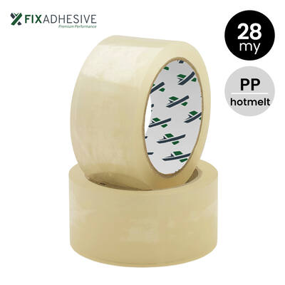 FIX2000 - PP hotmelt tape 28my 48/66 transparant