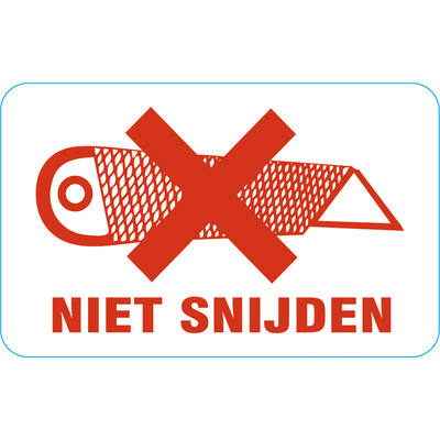 Etiketten 'NIET SNIJDEN' wit/rood 80x50mm 1.000 stuks