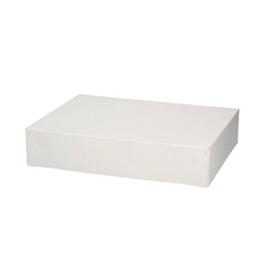 Paraatdozen deksel kraft wit/bruin buiten 700 gram 388 x 288 x 80mm