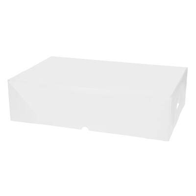 Paraatdozen deksel kraft bruin/wit buiten 900 gram 573 x 373 x 151mm met uitgestanste handgreep