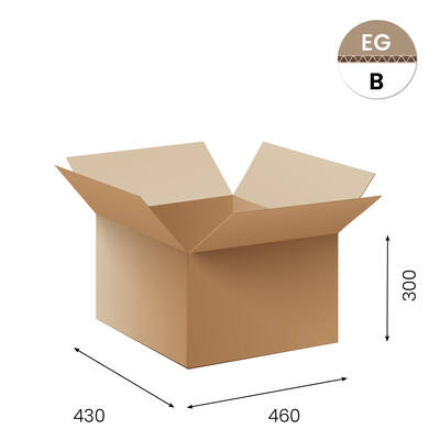 Amerikaanse vouwdozen FEFCO 0201 B golf 460x430x300 mm